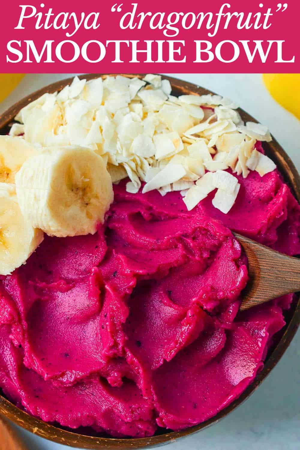 Dragon fruit (pitaya) smoothie bowls are a creamy frozen blend of tropical fruits topped with granolas, seeds, and other toppings that will give you healthy energy throughout the day.