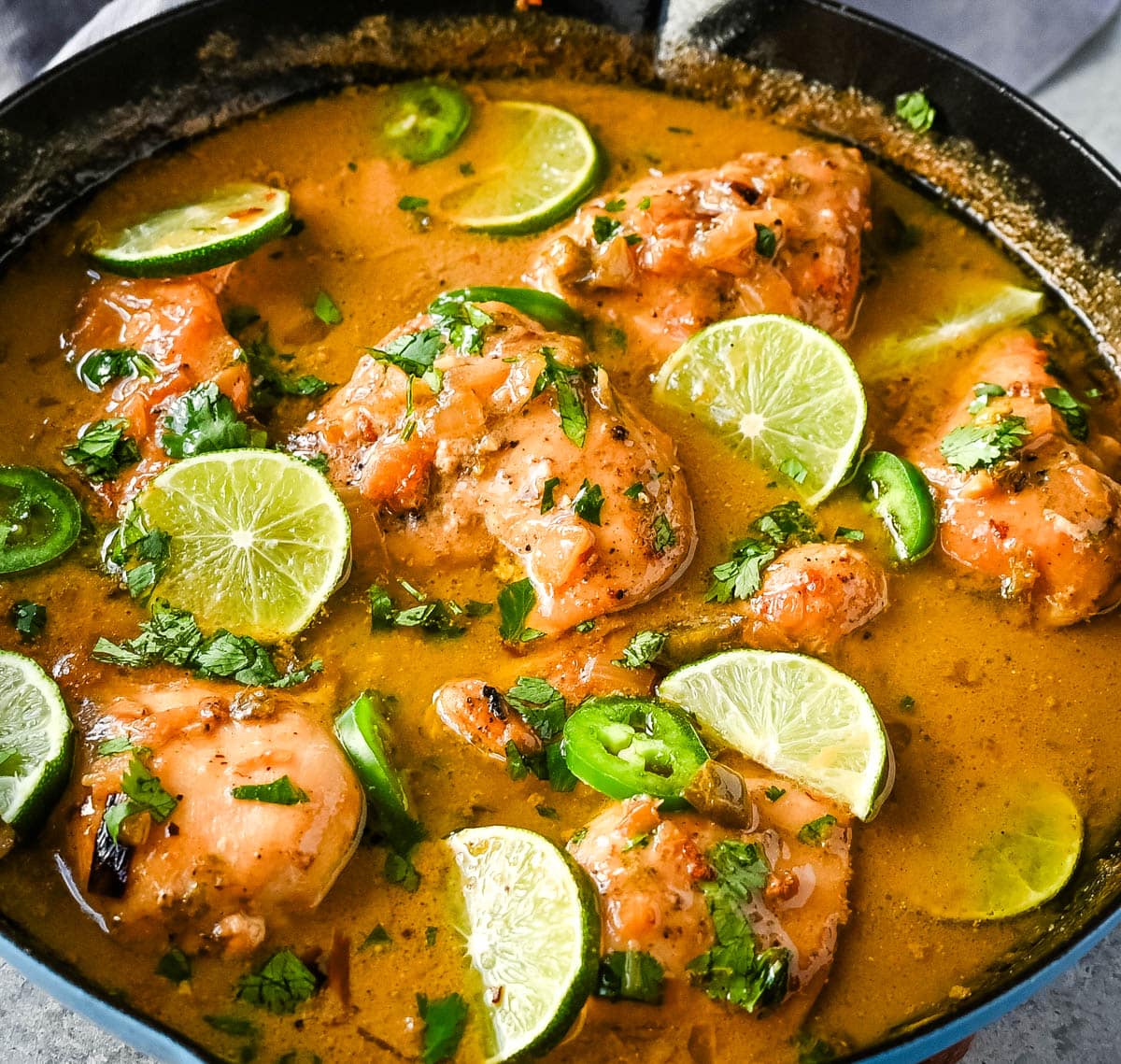 This Skillet Coconut Lime Chicken is made with a homemade coconut lime sauce crafted from creamy canned coconut milk, zesty fresh lime juice, and a touch of garlic and ginger and has the perfect sweet, savory, and tangy flavors. It is paired with tender, juicy chicken breasts for a quick, easy, and flavorful one-skillet dinner.