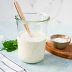 This creamy homemade ranch dressing is better than the bottled ranch dressing you find in the grocery store. This is made with fresh ingredients and vibrant herbs and is so easy to make. This is the best ranch dressing recipe!