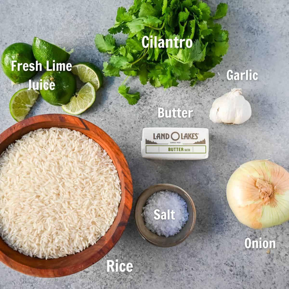 Cilantro Lime Rice Ingredients