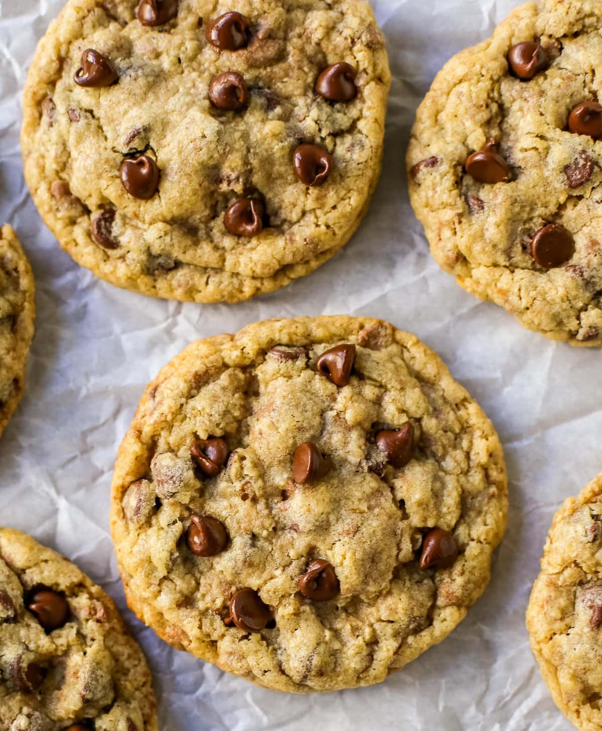 This Chocolate Chip Oatmeal Cookie Recipe was made famous from the Milk&Cookies Bakery in New York City. It has soft and chewy centers, with crisp edges, and ground oats for the perfect texture.