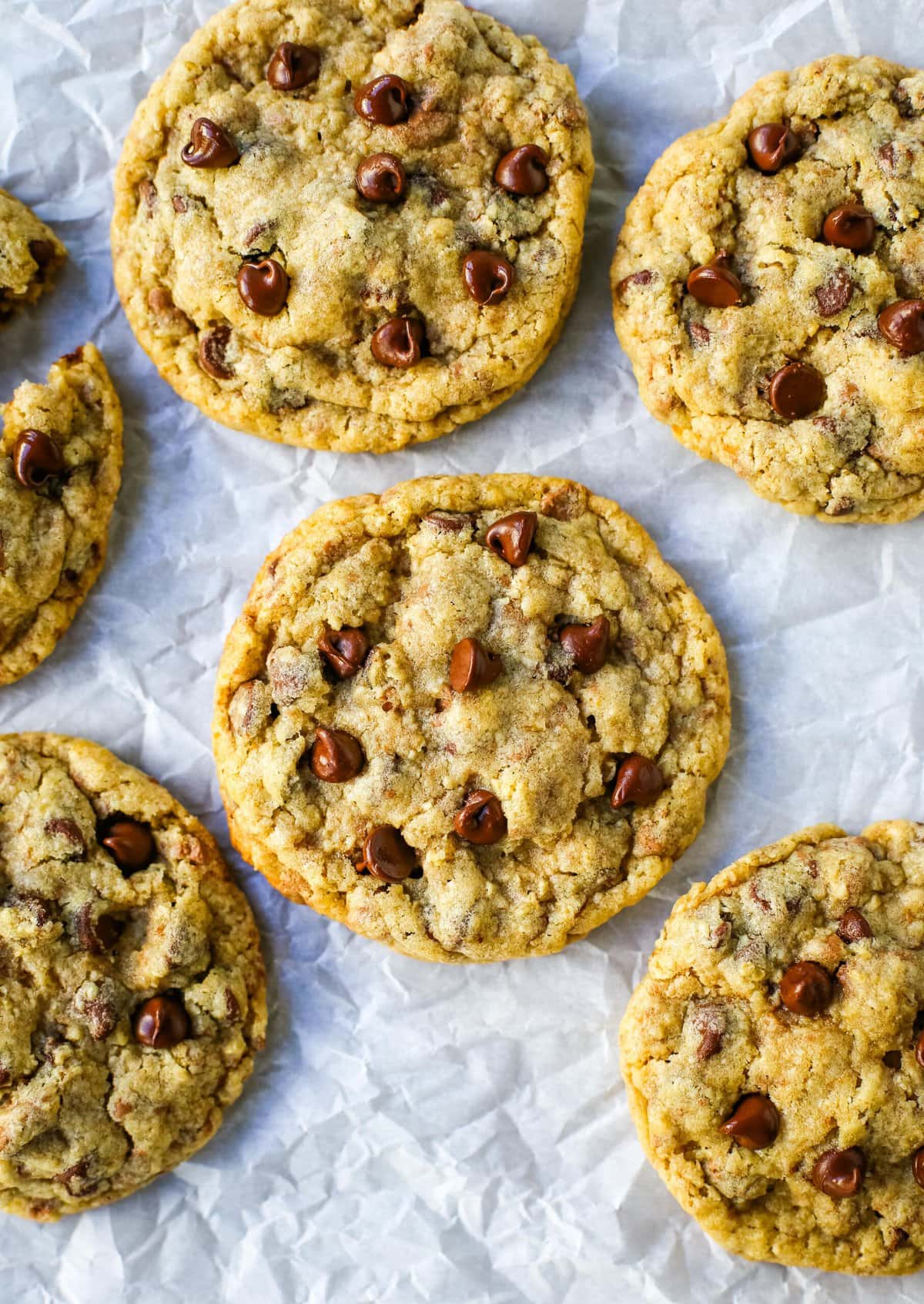 This Chocolate Chip Oatmeal Cookie Recipe was made famous from the Milk&Cookies Bakery in New York City. It has soft and chewy centers, with crisp edges, and ground oats for the perfect texture.