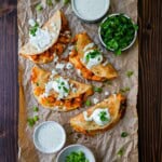 These Crispy Buffalo Chicken Tacos with Jalapeno Ranch Dressing are made with spicy buffalo chicken, melted cheese, drizzled with a homemade cilantro jalapeno ranch. Whether you’re hosting a game day party, preparing a family dinner, or looking for a fun and flavorful meal, these buffalo chicken tacos are a hit!