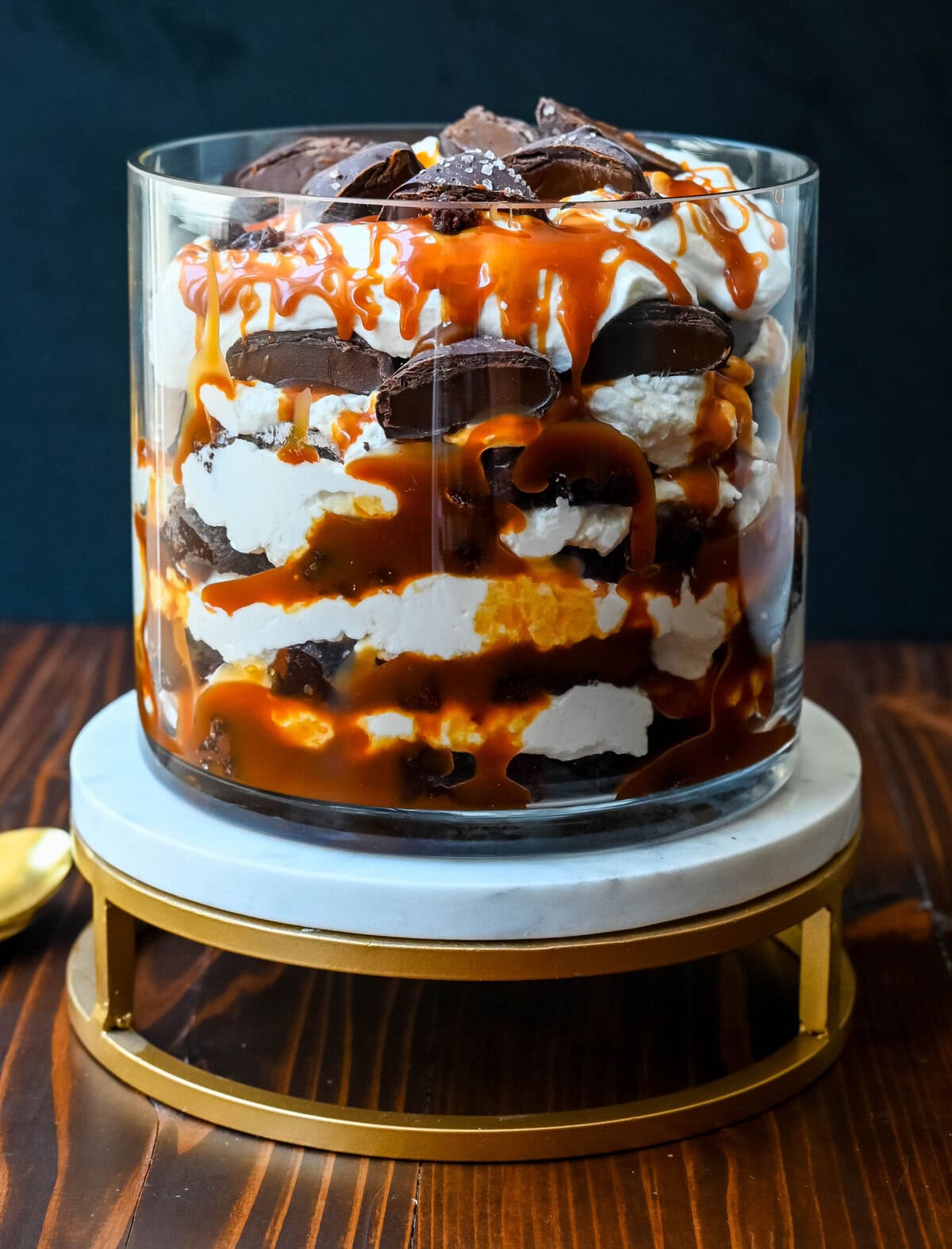 Salted caramel brownie cheesecake trifle modern honey