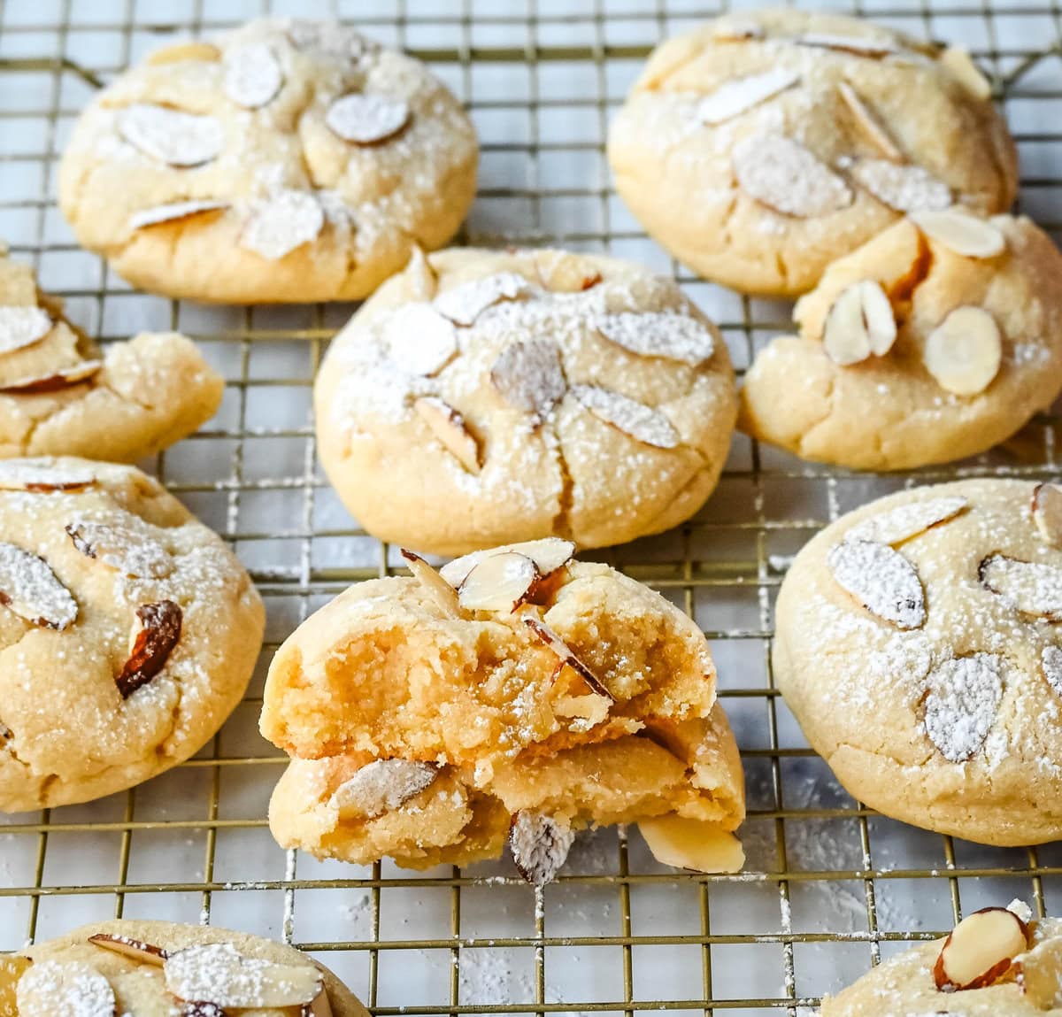 Almond Croissant Cookies taste like an almond croissant—buttery, flaky, and packed with a homemade almond filling. Almond croissant cookies are a delectable mashup of the classic French pastry and a soft, crumbly cookie, and they’ve gone viral on TikTok for good reason! 