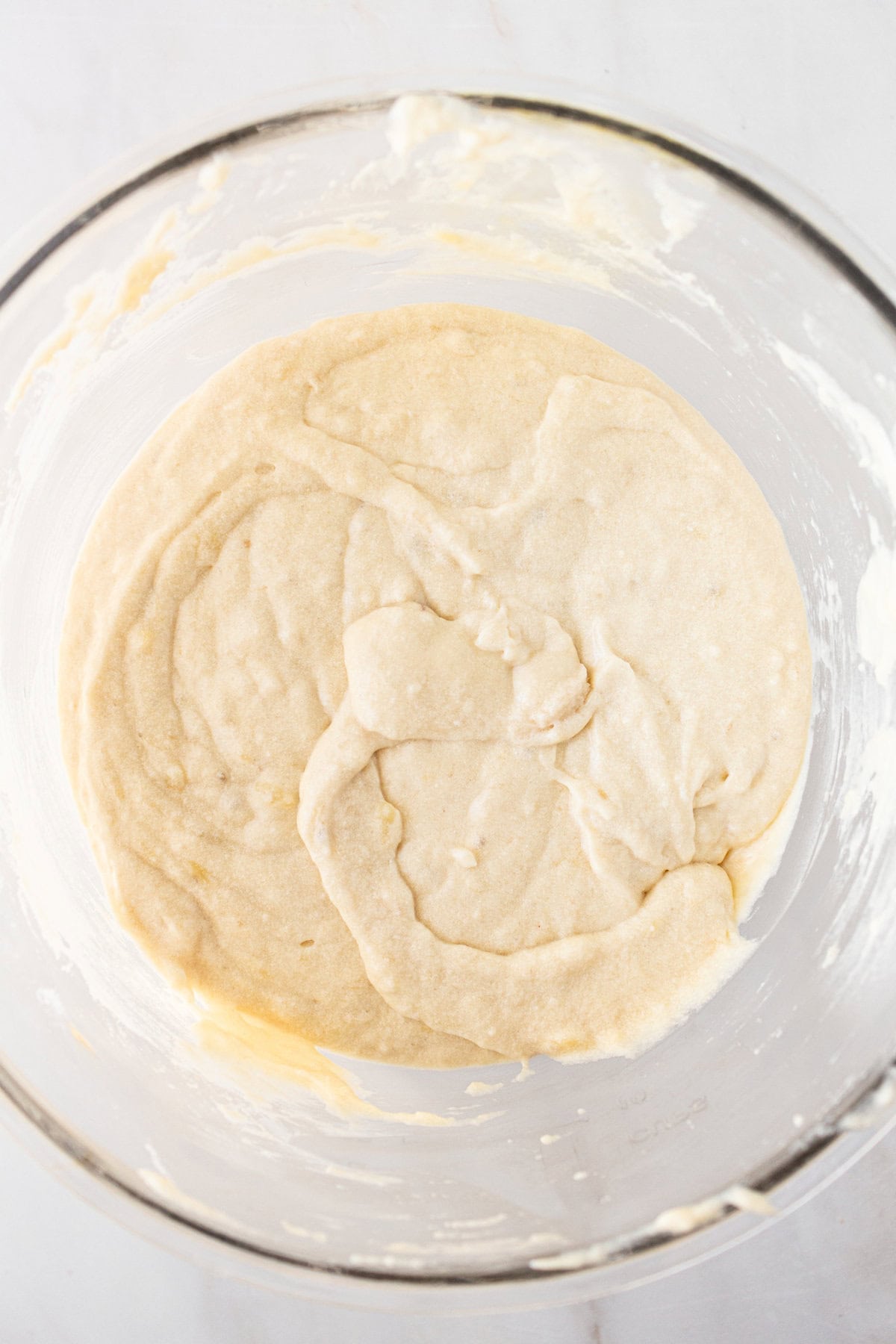 Homemade banana cake batter.