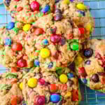 Gluten-Free Monster cookies are the perfect combination of oats, peanut butter, chocolate chips, and M&M's. The best part? They’re naturally gluten-free and naturally flourless. Whether you’re gluten-sensitive, celiac, or just love a hearty cookie, this Flourless Monster Cookie recipe will have you baking up a storm.