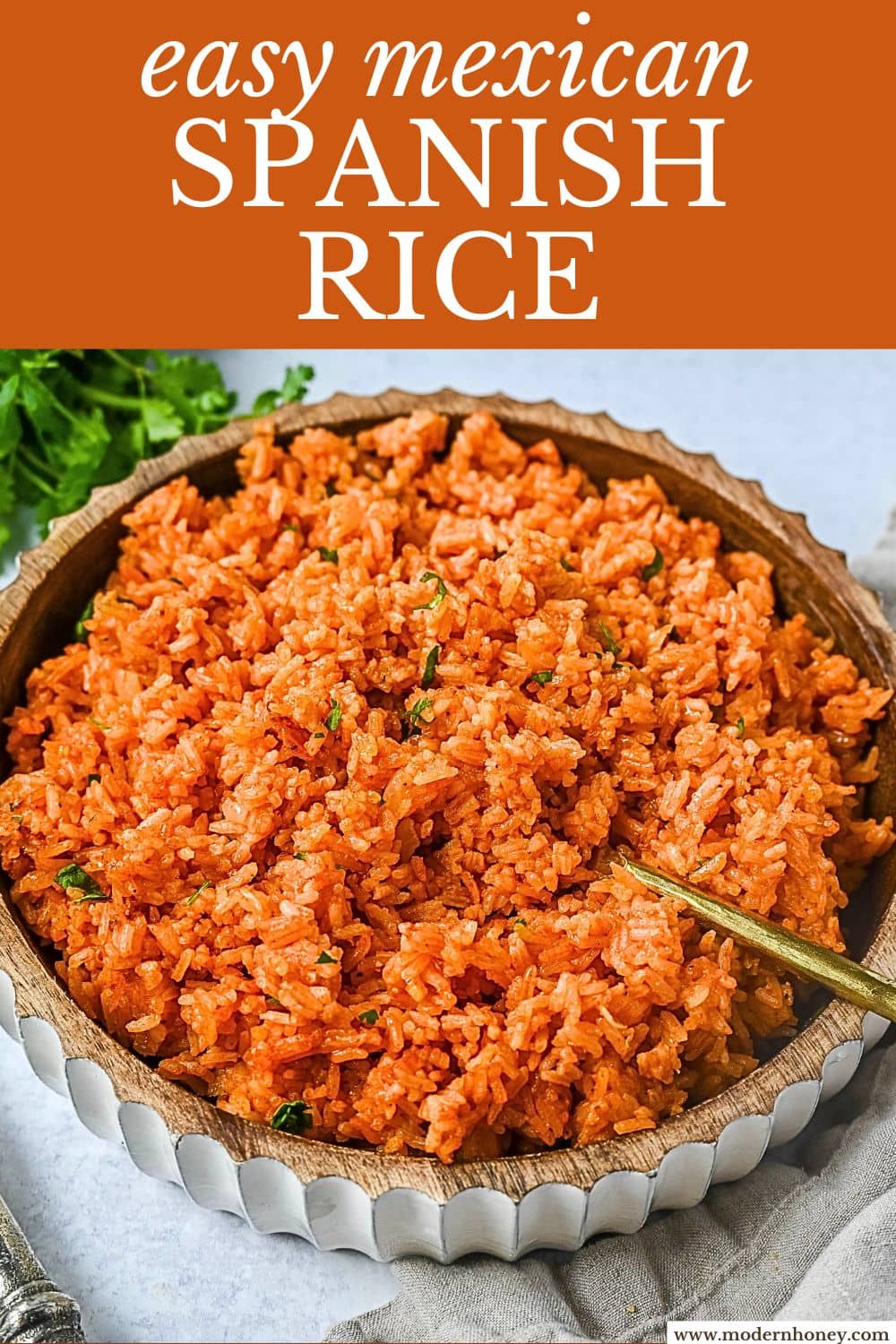 This easy Spanish Rice Recipe — also known as Mexican rice — is a flavorful, vibrant side dish made with sautéed onions, long-grain rice, Mexican spices, and fresh tomato sauce. This is the best Spanish rice recipe and is so easy to make!