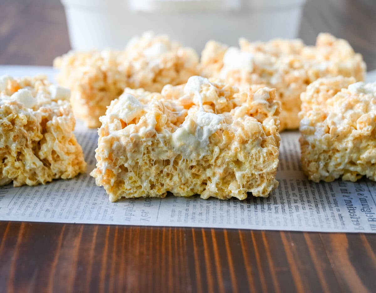 Want to know the secret to make the Best Rice Krispies Treats ever? The secret is brown butter and extra marshmallows to make the most flavorful, gooey Brown Butter Rice Krispies Treats imaginable. People are going to begging you for the recipe!
