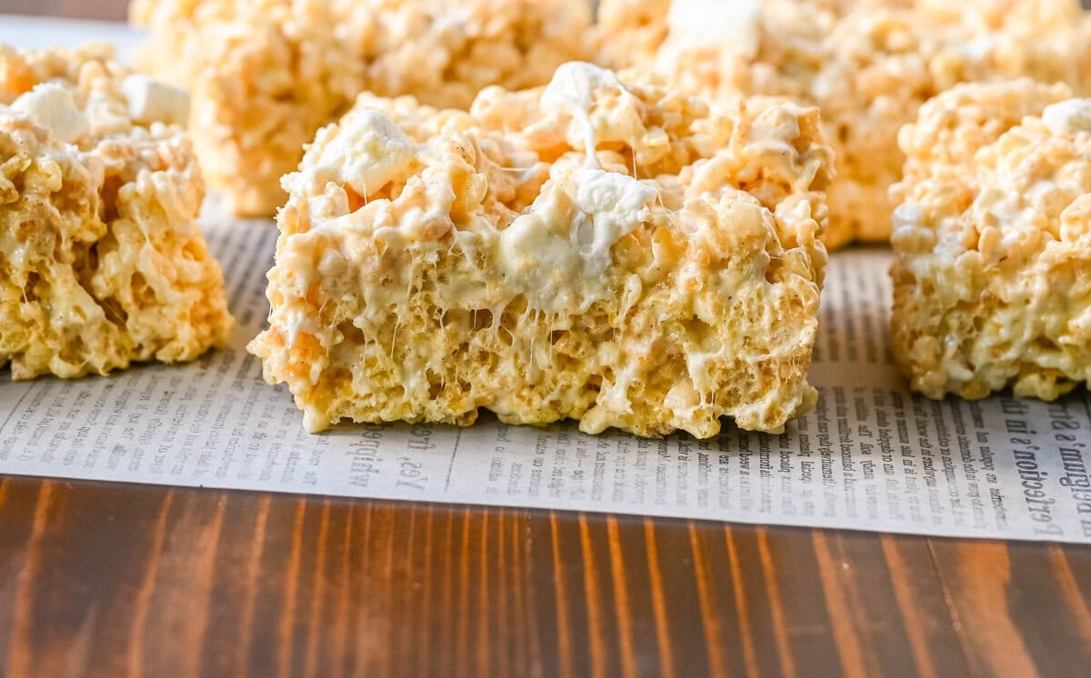 Want to know the secret to make the Best Rice Krispies Treats ever? The secret is brown butter and extra marshmallows to make the most flavorful, gooey Brown Butter Rice Krispies Treats imaginable. People are going to begging you for the recipe!
