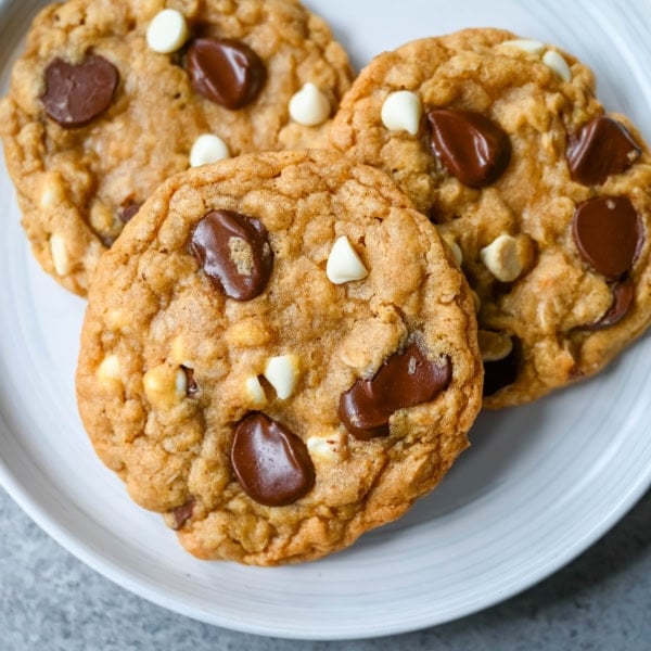 I Want to Marry You Cookies are the perfect saucepan brown butter chocolate chip cookie with oatmeal, chocolate chips, and white chocolate chips. These Marry Me Cookies were the most popular recipe on the Cooking Channel in 2012!