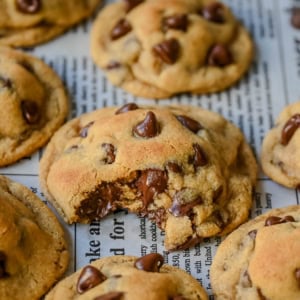 These chewy almond flour chocolate chip cookies are soft in the middle, crisp on the edges, and filled with chocolate chips. These gluten-free chocolate chip cookies are flourless making them the perfect gluten free cookie that still tastes absolutely delicious. You will love this soft and chewy gluten-free chocolate chip cookie recipe!