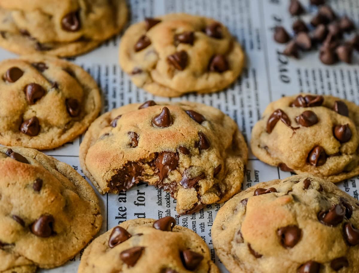 These chewy almond flour chocolate chip cookies are soft in the middle, crisp on the edges, and filled with chocolate chips. These gluten-free chocolate chip cookies are flourless making them the perfect gluten free cookie that still tastes absolutely delicious. You will love this soft and chewy gluten-free chocolate chip cookie recipe!