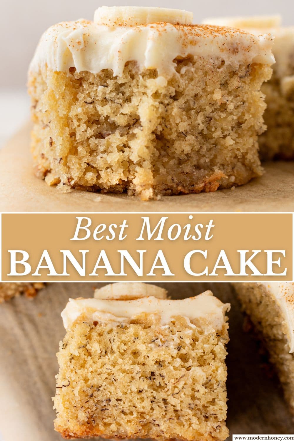Jeff's BEST Banana Cake Recipe is a moist and tender banana cake with a creamy, sweet, and buttery cream cheese frosting. Some say it is the best banana cake in the world! This moist banana cake with cream cheese frosting is baked in a 9×13 pan and is always a hit!