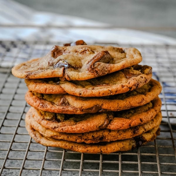 Are you team crispy or chewy? These thin and chewy chocolate chip cookies will win you over from the very first bite. Rich, buttery, and loaded with melty chocolate, these cookies are the perfect balance of crisp edges and soft, gooey centers. You are going to love these Thin and Chewy Chocolate Chip Cookies!