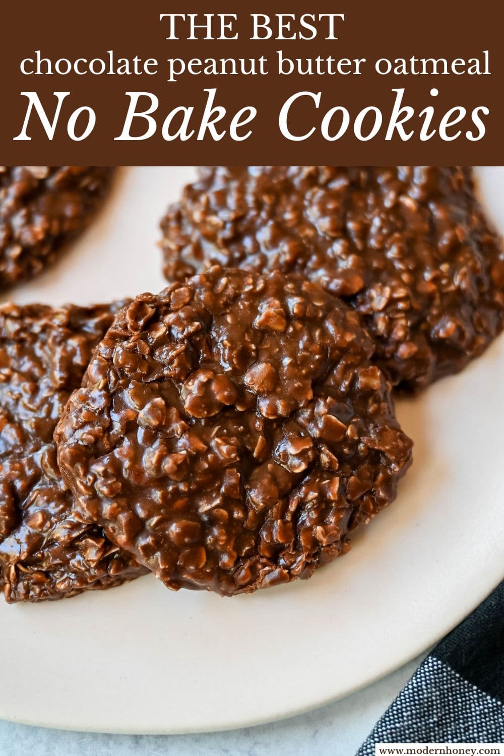 These classic No-Bake Cookies are a quick, nostalgic treat that satisfies a chocolate-peanut butter craving without ever turning on the oven. These easy no-bake cookies are fudgy, chewy, and rich yet take only minutes to make. All you need are 8 ingredients, a saucepan, and a spoon to make the Best No-Bake Cookies.