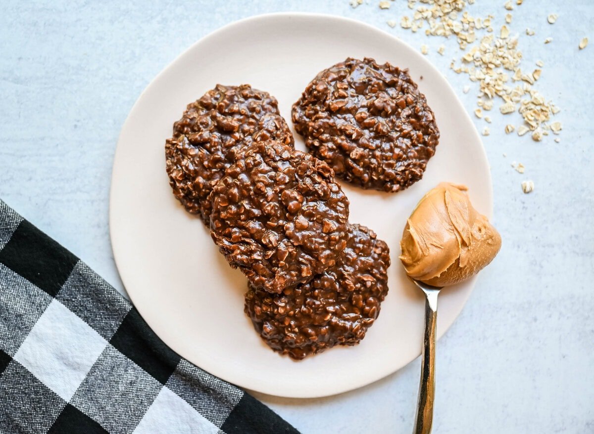 These classic No-Bake Cookies are a quick, nostalgic treat that satisfies a chocolate-peanut butter craving without ever turning on the oven. These easy no-bake cookies are fudgy, chewy, and rich yet take only minutes to make. All you need are 8 ingredients, a saucepan, and a spoon to make the Best No-Bake Cookies.