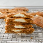 These soft, chewy, pumpkin spice cookies are filled with a cheesecake filling. They are the perfect pumpkin cookie filled with a sweet cream cheese center and rolled into cinnamon sugar. You will love this Best Pumpkin Cheesecake Cookie Recipe!
