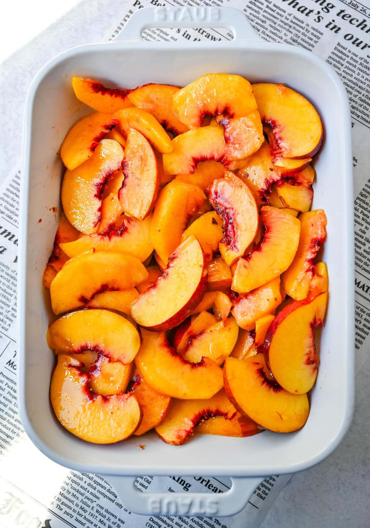 Fresh peaches for homemade peach cobbler