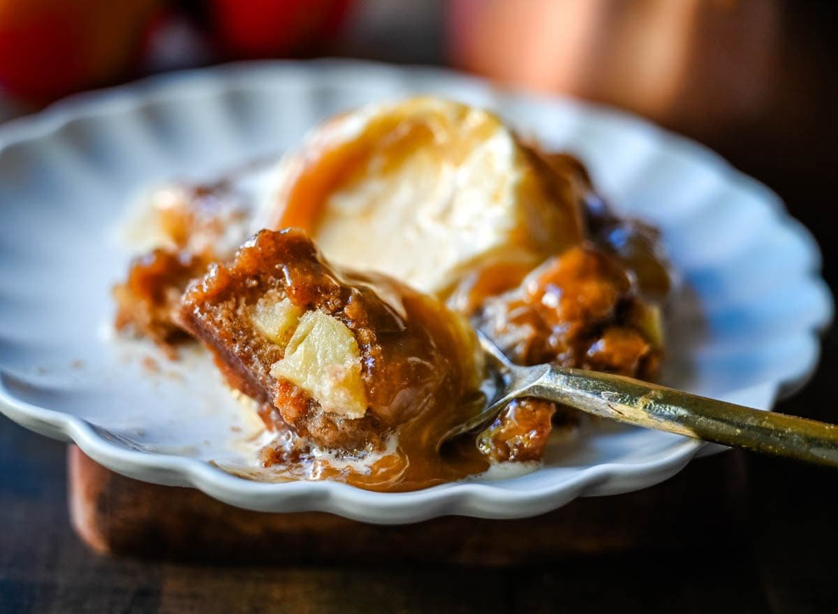 There’s something magical about warm apple cake drizzled with golden salted caramel sauce. This Apple Cake with Salted Caramel is a combination of tender spiced apples, moist crumb, and gooey caramel makes this the ultimate fall dessert — perfect for Thanksgiving, cozy weekends, or when you are craving a Fall dessert.