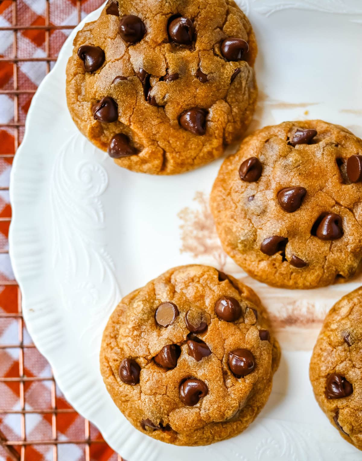 This Chocolate Chip Brown Butter Pumpkin Cookie Recipe combines warm spices, pumpkin, and rich brown butter flavor to create the perfect Fall cookie. This is the best soft and chewy pumpkin cookie!