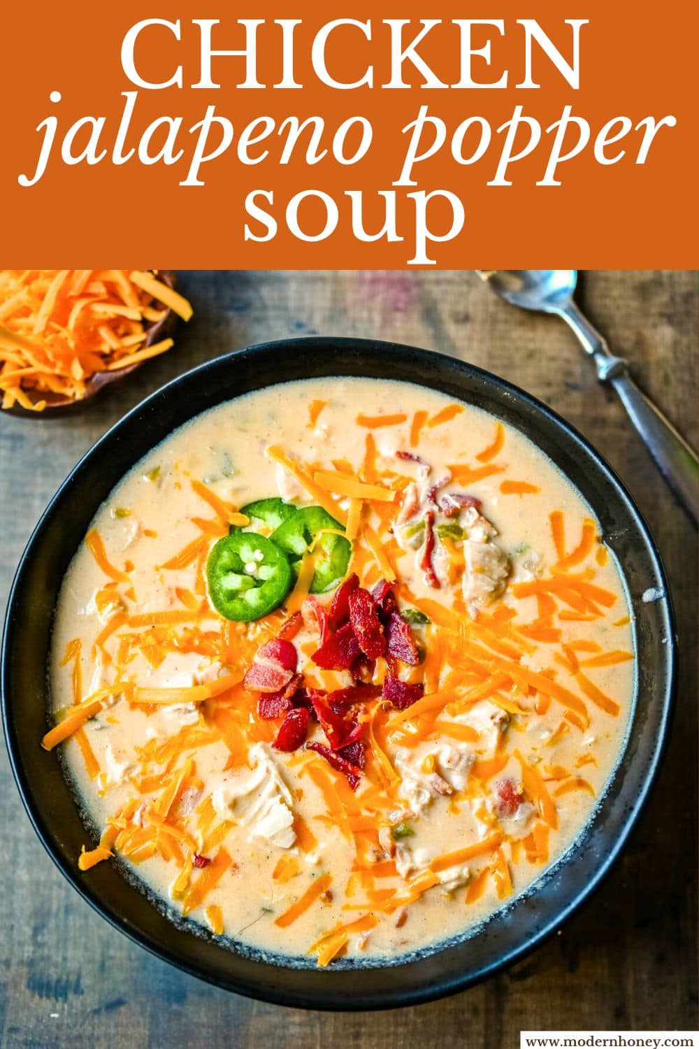 This creamy chicken jalapeño popper soup is everything you love about jalapeño poppers in a cozy bowl. Loaded with bacon, shredded chicken, cream cheese, and cheddar, it’s the ultimate comfort food with a spicy kick. The best jalapeño popper soup!