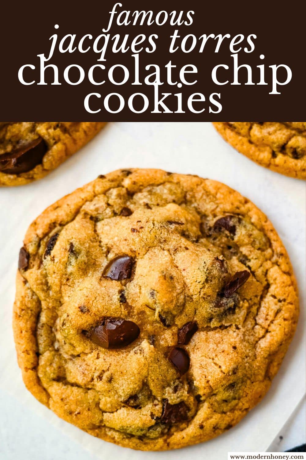 These famous Jacques Torres chocolate chip cookies are soft and chewy, and loaded with bittersweet chocolate discs. With golden edges, a soft center, and a sprinkle of sea salt on top, they’re the ultimate bakery-style chocolate chip cookies you can make at home. These are the New York Times top rated #1 chocolate chip cookie recipe.