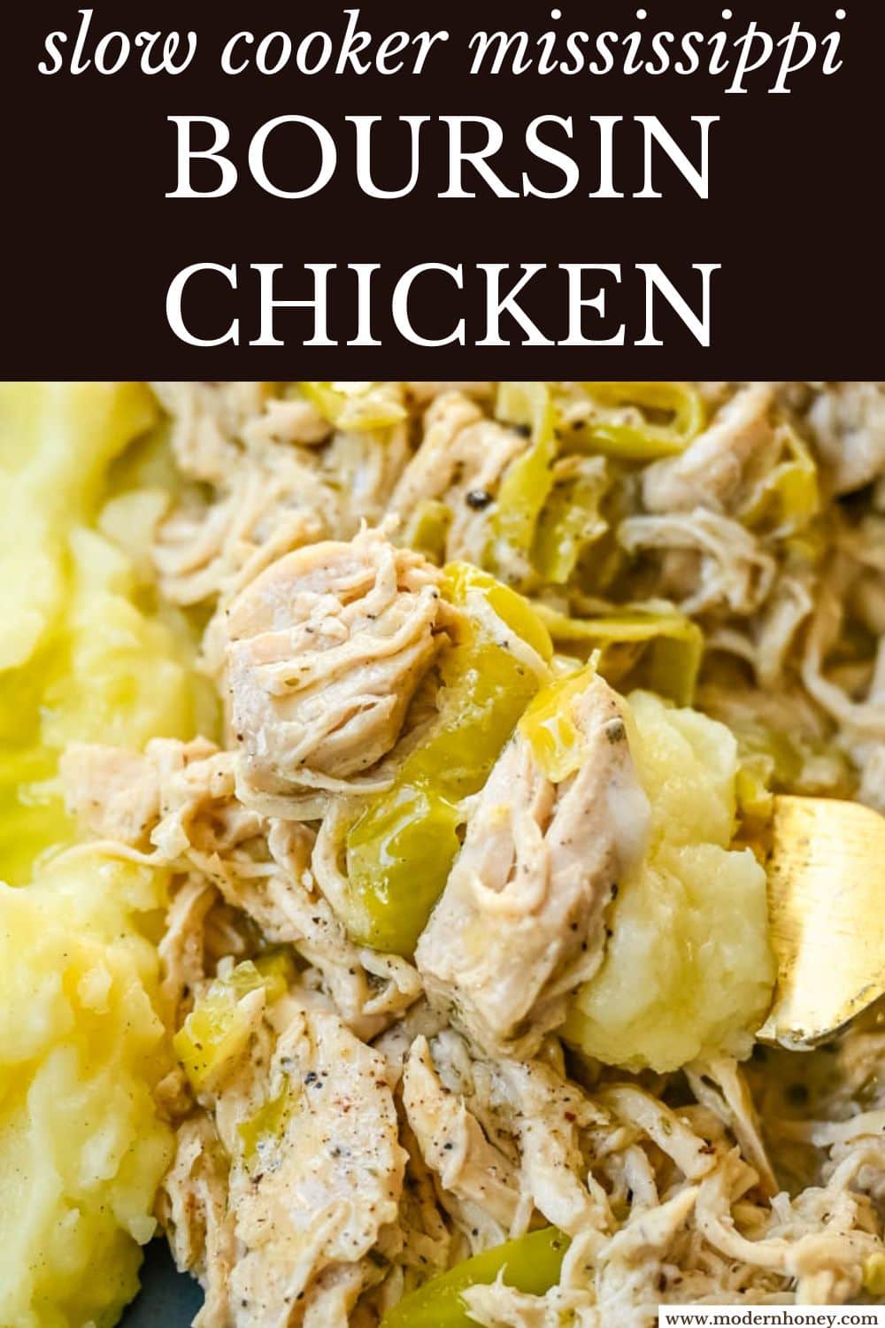 Looking for a new slow cooker chicken recipe? This Slow Cooker Boursin Chicken is rich, creamy, and packed with flavor thanks to garlic herb Boursin cheese, ranch seasoning, and pepperoncini's. The crockpot does all the work, giving you a perfectly tender chicken dinner recipe! You will love this Mississippi Chicken!