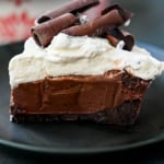 This No Bake Chocolate Cream Pie is made with a buttery Oreo crust holding a luscious chocolate ganache filling topped with sweetened whipped cream. Made with just a handful of ingredients, it’s creamy, chocolatey, and totally foolproof. An easy Chocolate Cream Pie recipe!