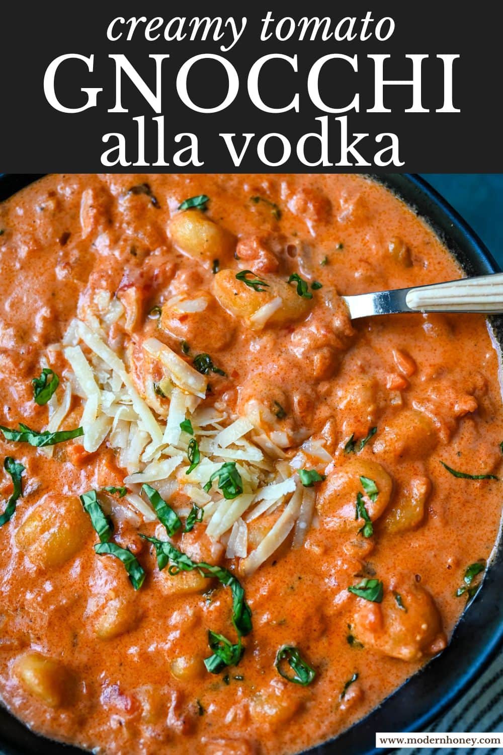 This easy Gnocchi alla Vodka combines soft, tender gnocchi with a silky, tomato-cream vodka sauce that’s bursting with garlic, parmesan, and fresh basil. This Gnocchi with Tomato Cream Sauce is an easy weeknight dinner but it tastes like it is straight out of an Italian restaurant.