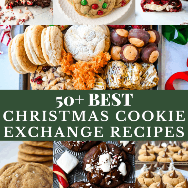 Looking for the perfect cookies to bring to your holiday cookie exchange? This roundup of 50+ cookie recipes has you covered! From soft, classic sugar cookies to thick chocolate peppermint cookies and buttery shortbread, these treats are easy to bake and beautiful to share with friends and family.