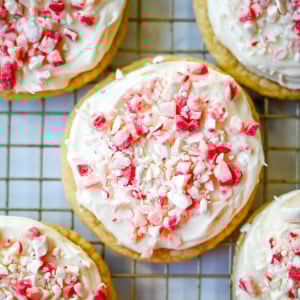 These Peppermint Frosted Sugar Cookies are soft, chewy, and topped with the creamiest peppermint cream cheese frosting. If you love peppermint desserts or are looking for a crowd-favorite holiday cookie, this peppermint cookie recipe is always a hit.