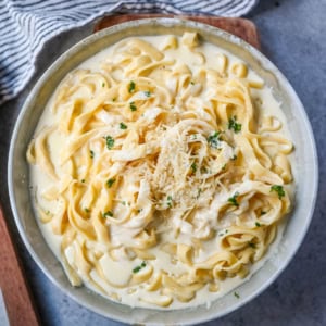 This is the best Alfredo sauce recipe that's rich, creamy, and made completely from scratch with butter, heavy cream, garlic, and freshly grated parmesan. This classic homemade Alfredo sauce comes together in under 20 minutes and is way better than anything in a jar.