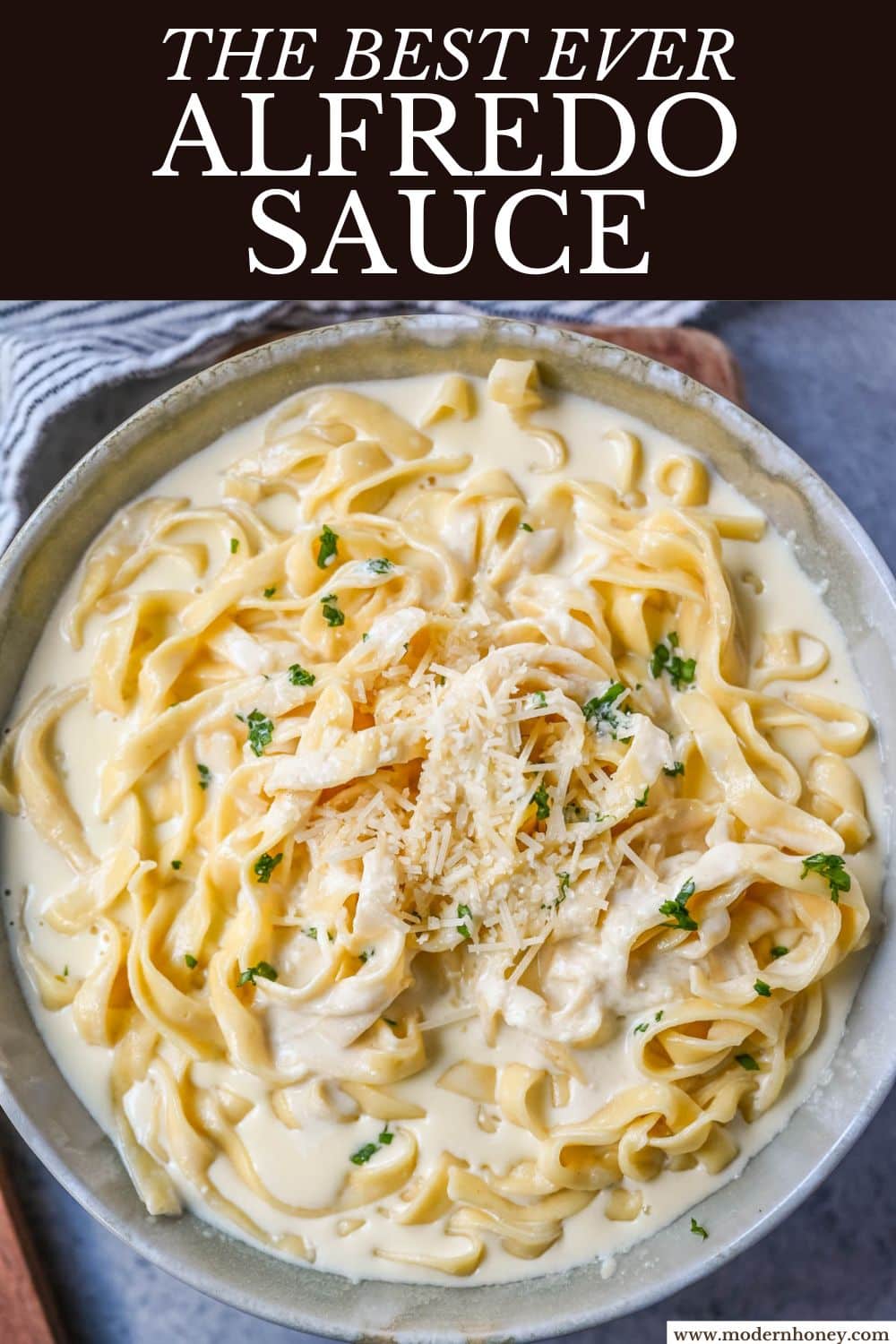 This is the best Alfredo sauce recipe that's rich, creamy, and made completely from scratch with butter, heavy cream, garlic, and freshly grated parmesan. This classic homemade Alfredo sauce comes together in under 20 minutes and is way better than anything in a jar.