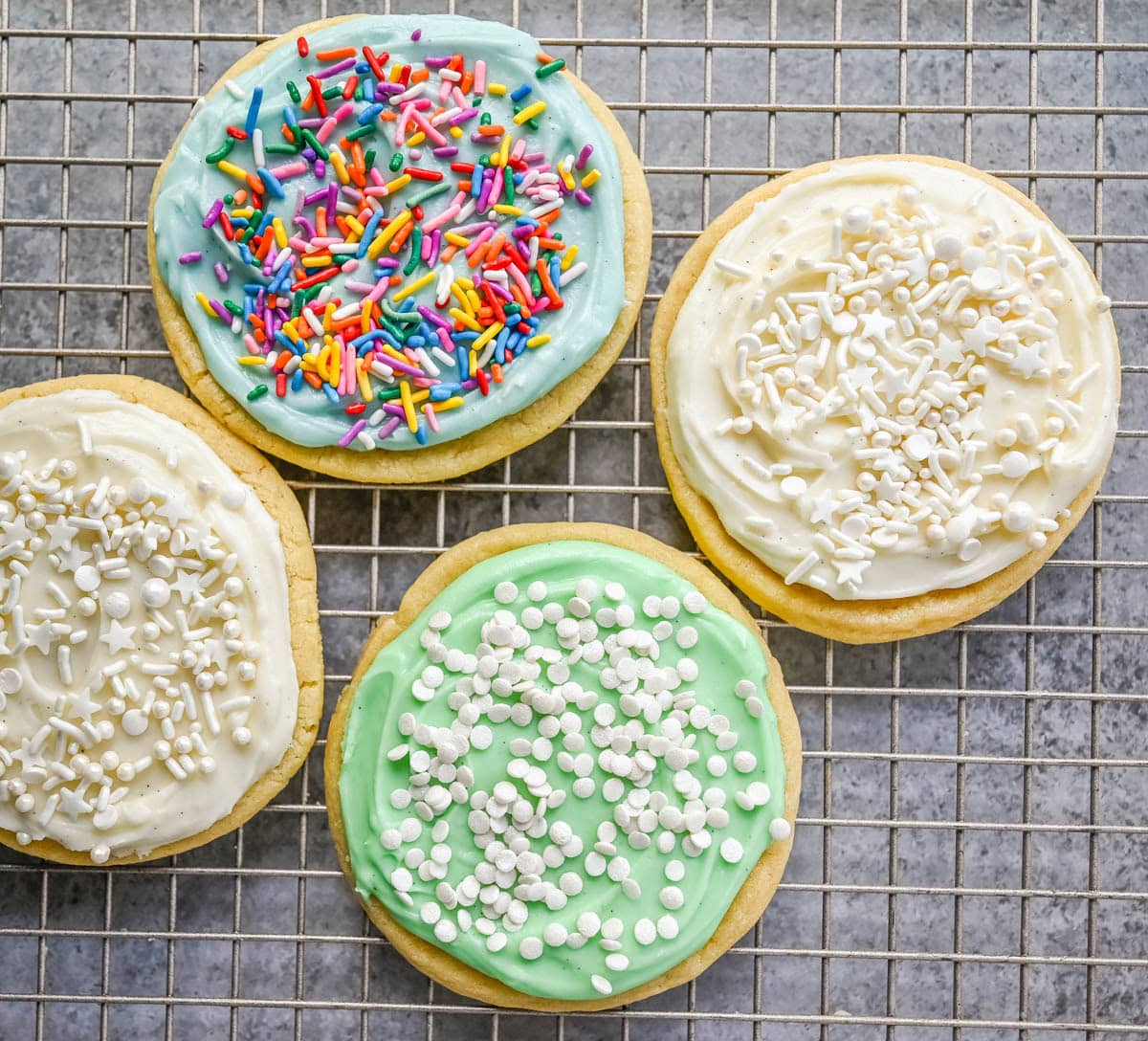If you are looking for the best soft sugar cookies with frosting, this is the recipe you’ll come back to again and again. These frosted sugar cookies topped with cream cheese frosting bake up perfectly tender and stay soft for days.
