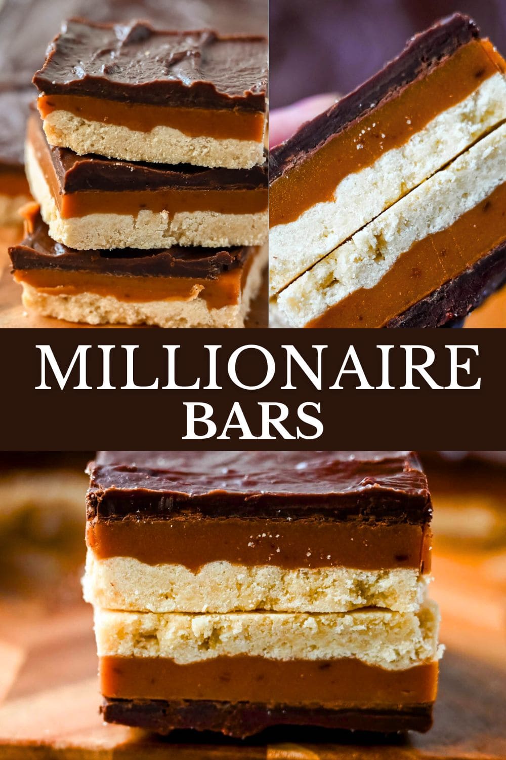 These classic, rich millionaire bars feature a buttery shortbread crust, a thick layer of smooth caramel, and a rich chocolate ganache. An easy dessert bar recipe that everyone loves!