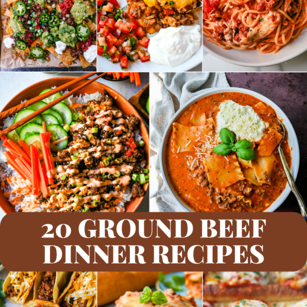 If you have a pound of ground beef in the fridge and no idea what to make for dinner, this list has you covered! These 20 easy dinners you can make with 1 pound of ground beef are simple, family-friendly, and perfect for busy weeknights. We have it all from rice bowls, casseroles to a quick skillet meal, these recipes help you turn ground beef into a delicious meal!