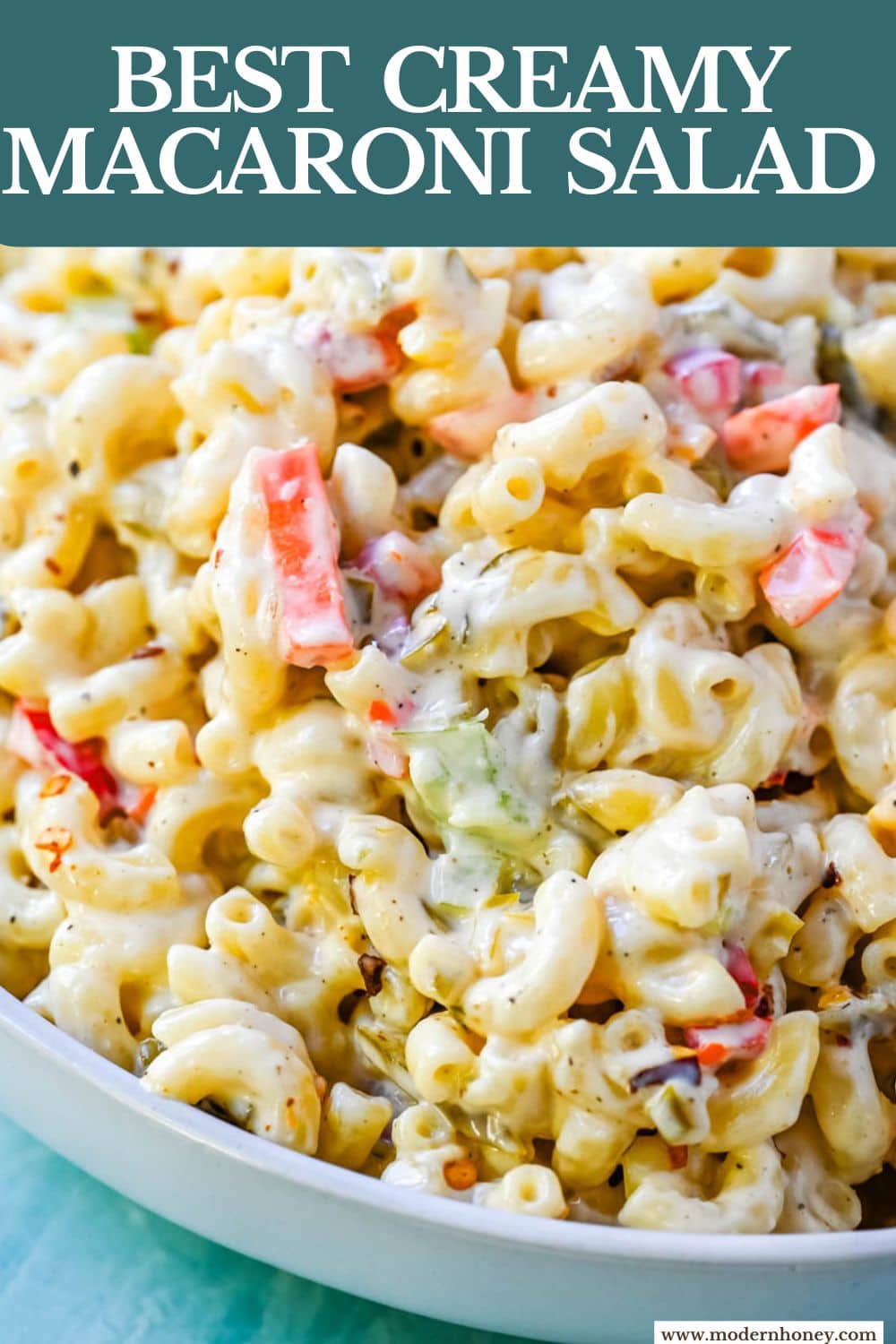 Tired of dry or bland macaroni salad? This creamy macaroni salad recipe is always a huge hit! Learn how to make the best creamy macaroni salad with this easy homemade recipe. Packed with crunchy vegetables, a rich mayo and sour cream dressing, and perfectly cooked pasta, this classic macaroni salad is always a crowd favorite.