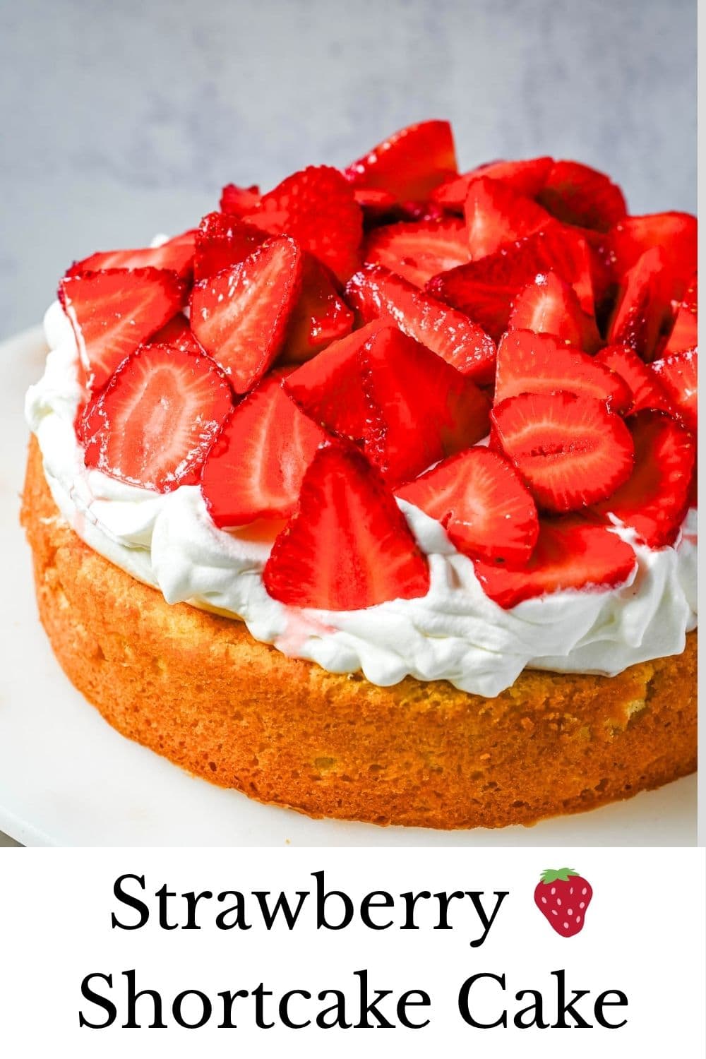 This Strawberry Shortcake Cake is a soft, buttery vanilla cake layered with fluffy homemade whipped cream and juicy strawberries. It’s the perfect spring and summer dessert that tastes like a classic strawberry shortcake but in an easy-to-slice cake form.
