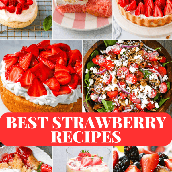 Find the best strawberry recipes for spring and summer, including easy desserts, strawberry cakes, cookies, drinks, and fresh fruit recipes perfect for any gathering. Everyone will love these easy strawberry desserts and treats!