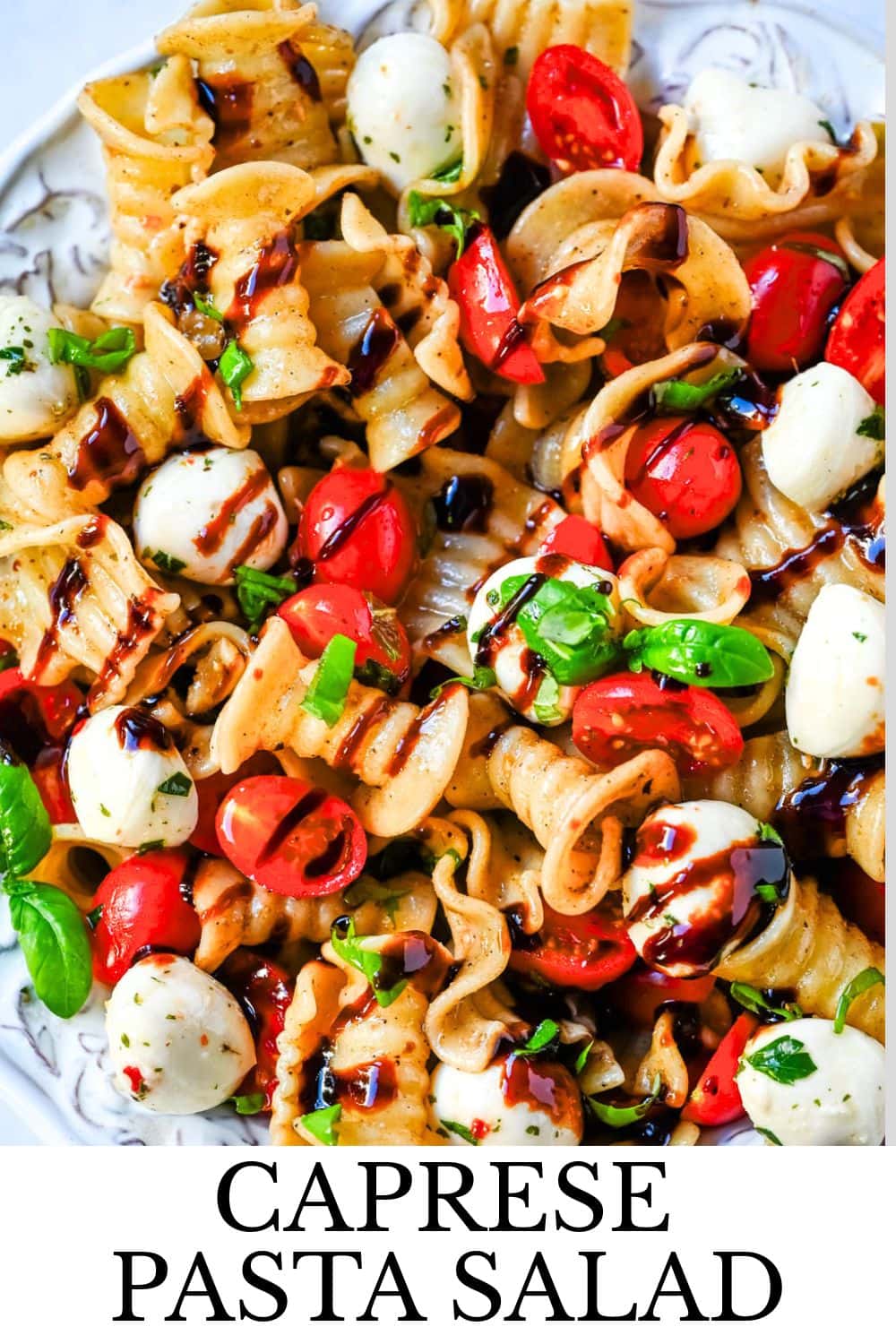 This Caprese pasta salad is a fresh, easy summer pasta salad loaded with juicy tomatoes, creamy mozzarella, and fresh basil. Tossed with olive oil and balsamic or a simple Italian dressing, it’s a light yet flavorful dish that comes together in minutes.