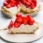 This strawberry pretzel pie has no Jello — just a buttery pretzel crust, fluffy no-bake cream cheese filling, and fresh sweet strawberries for the ultimate no-bake summer dessert that's as easy as it is show-stopping.