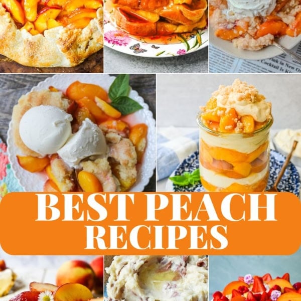 20 Peach Recipes to Make Before Summer Ends! From peach cobbler and peach crisp to peach salsa, peach chicken, and peach salad, this roundup has every way to use up peak-season peaches. Save this pin for the best peach recipes of summer!
