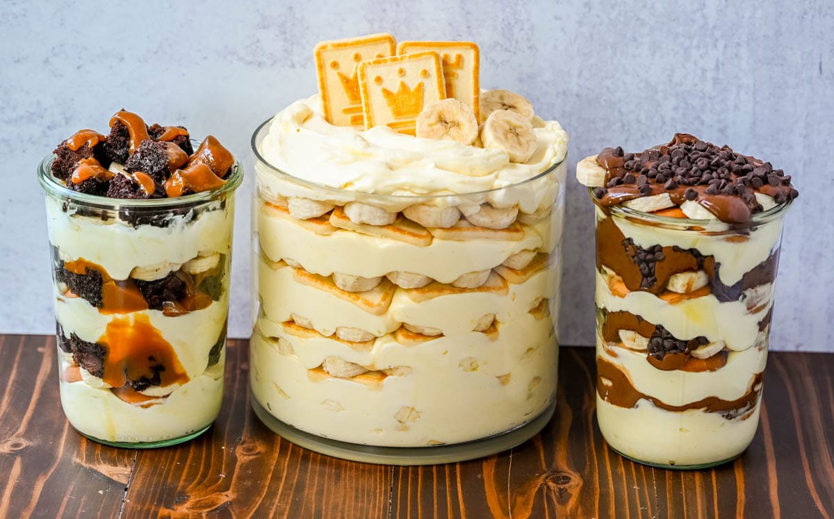 Magnolia Bakery Banana Pudding, Magnolia Bakery Chocolate Hazelnut Banana Pudding, and Magnolia Bakery Brownie Caramel Banana Pudding Recipe.