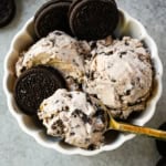 This Cookies and Cream Ice Cream is rich, creamy, and loaded with Oreo chunks. This Oreo Ice Cream is made with a custard base for the smoothest, creamiest homemade ice cream you'll ever make.