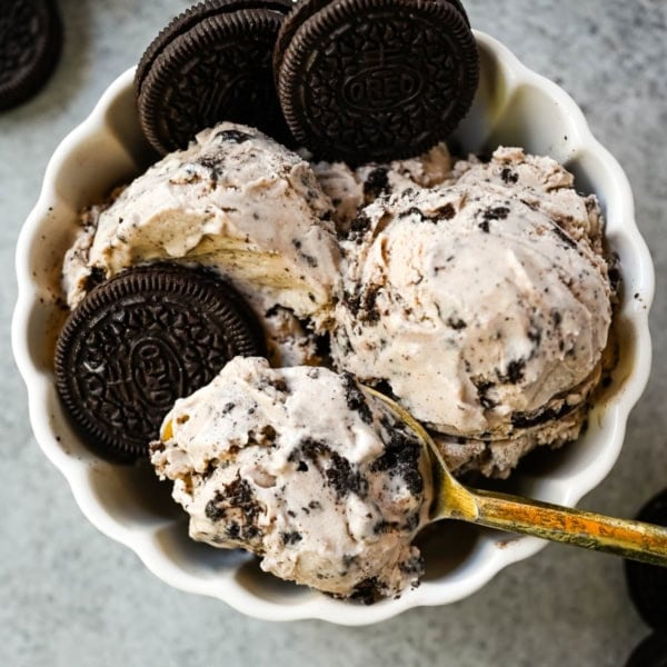 This Cookies and Cream Ice Cream is rich, creamy, and loaded with Oreo chunks. This Oreo Ice Cream is made with a custard base for the smoothest, creamiest homemade ice cream you'll ever make.