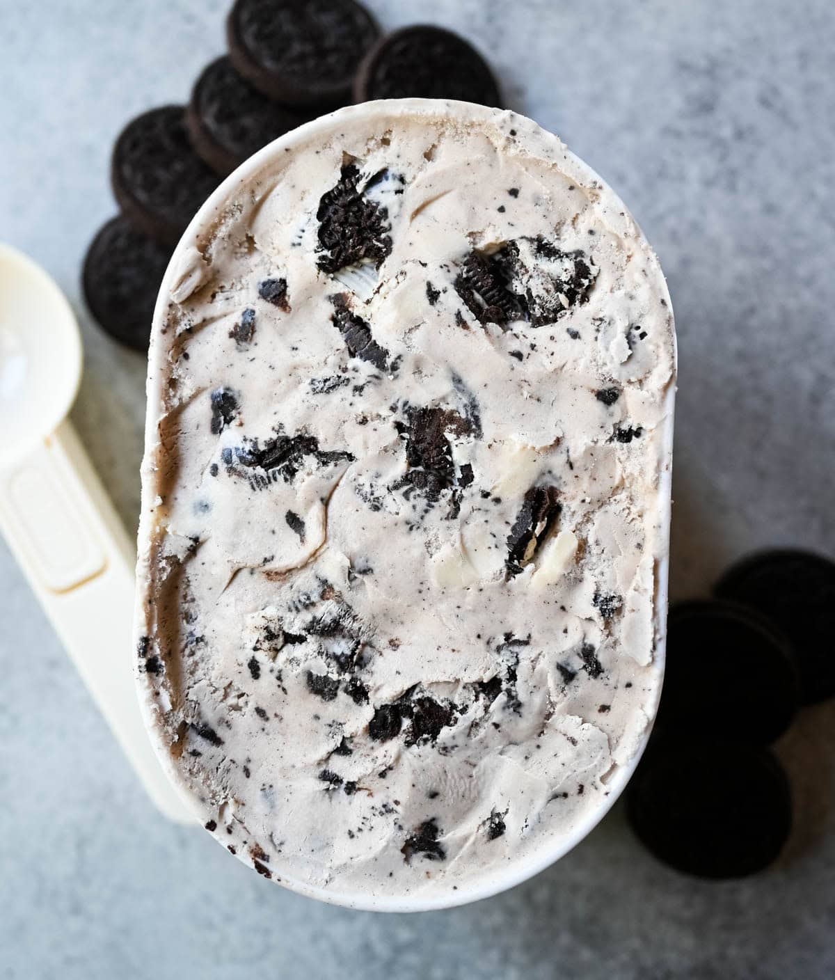 This Cookies and Cream Ice Cream is rich, creamy, and loaded with Oreo chunks. This Oreo Ice Cream is made with a custard base for the smoothest, creamiest homemade ice cream you'll ever make.