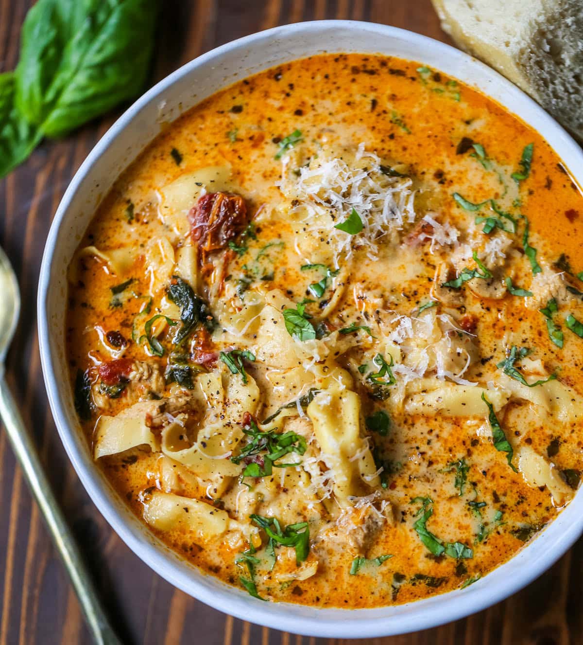 This Marry Me Chicken Tortellini Soup takes the viral marry me chicken flavor creamy sun-dried tomato sauce, tender chicken, and Parmesan and turns them into a cozy, comforting soup loaded with cheese tortellini. This easy one-pot soup comes together in about 30 minutes, making it perfect for busy weeknight dinners!