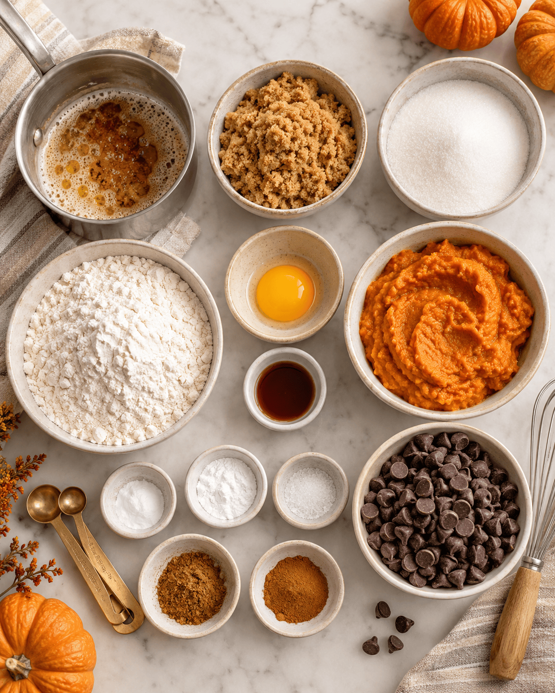Pumpkin Chocolate Chip Cookie Ingredients