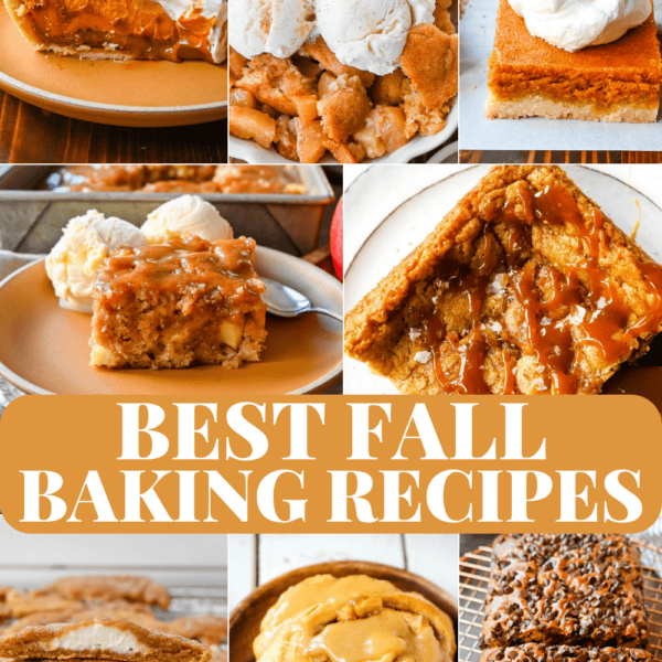 50+ best fall baking recipes — pumpkin bread, pumpkin cookies, pumpkin snickerdoodles, apple cobbler, apple cake, and more. Easy fall desserts and cozy pumpkin recipes for the season.